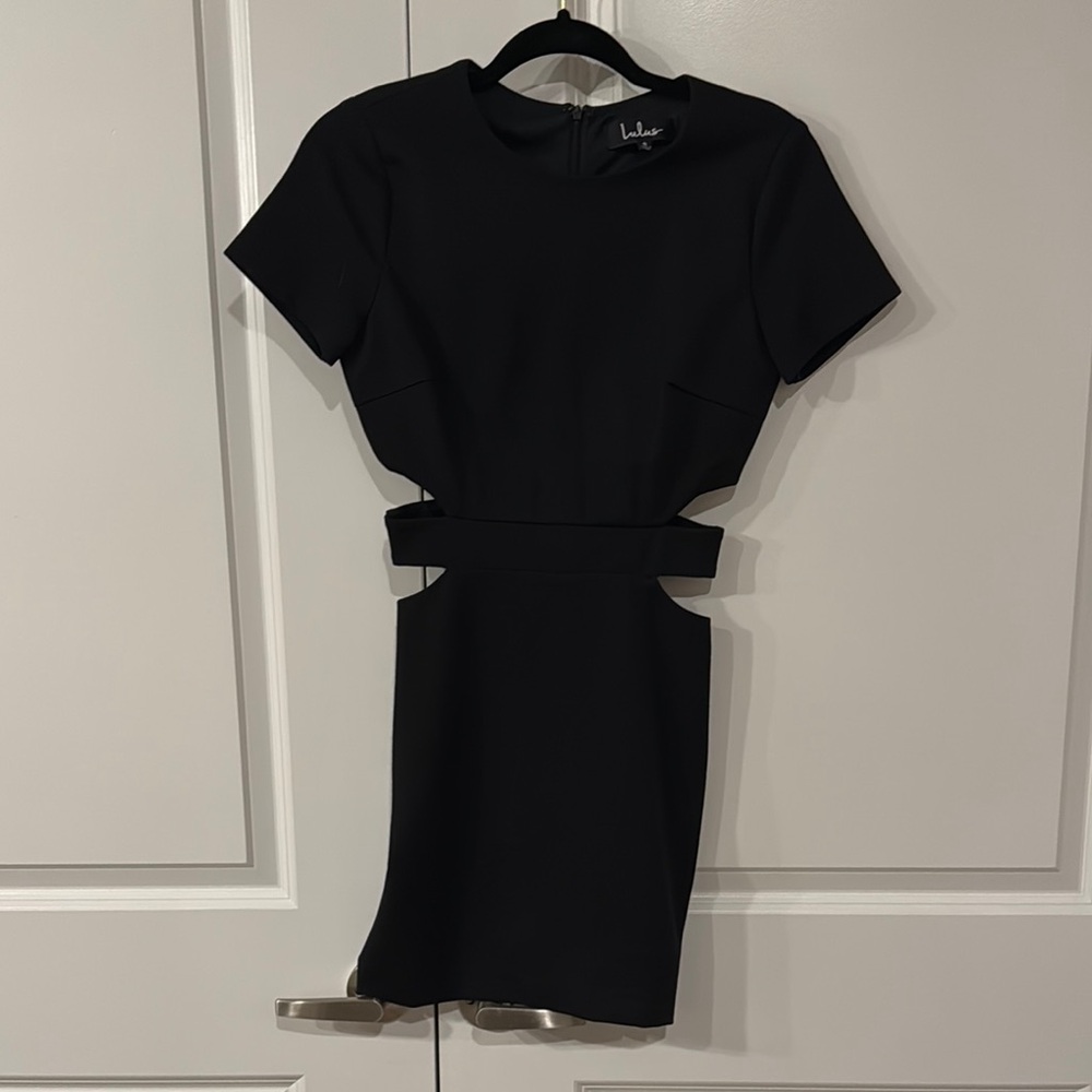 Lulu's Black Cutout Short Sleeve Bodycon Dress